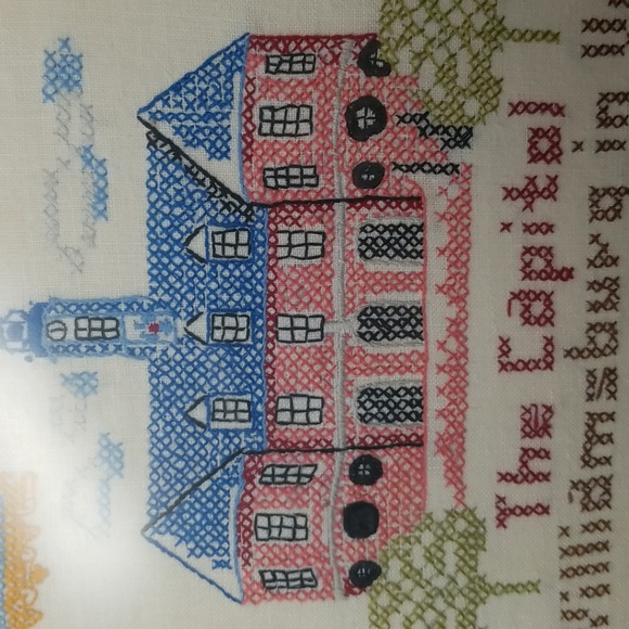 Vintage Cross-Stitch Sampler Glass Framed - Picture 9 of 13